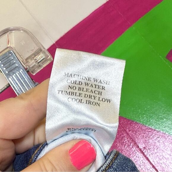 Eunina Blue Straight Leg Jeans with Distressed Rips and Frayed Hems. Size 13 - Picture 9 of 9